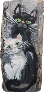 Obraz  kot czarny, kot biały