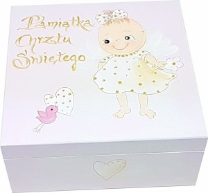 Szkatułka dla dziewczynki z aniołkiem