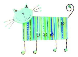 Kot wieszak Tom w turkusowe pasy