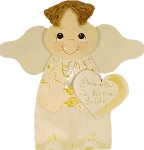 Aniołek zawieszka chłopiec na komunię