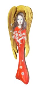 Anioł czerwony z dmuchawcami