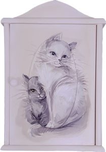 Skrzynka na klucze z kotami