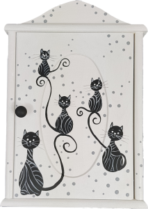 Skrzynka na klucze koty na gałęzi 1