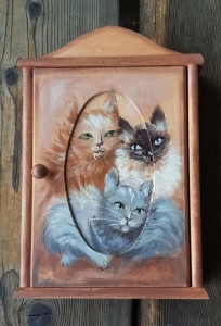 Skrzynka na klucze z kotami 3